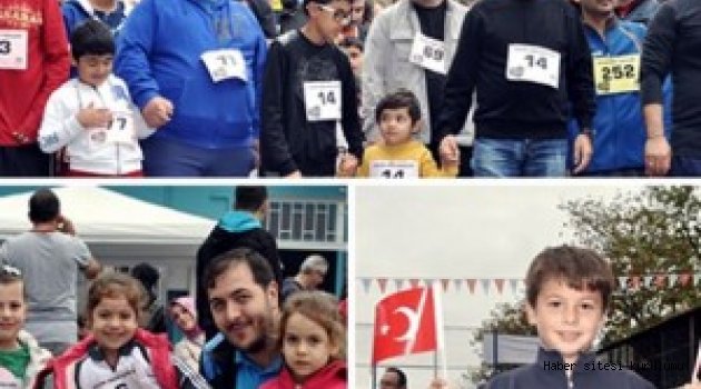 Babalar çocukları ile yarıştı