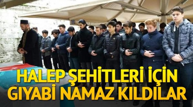 Halep şehitleri için giyabi cenaze namazı kıldılar