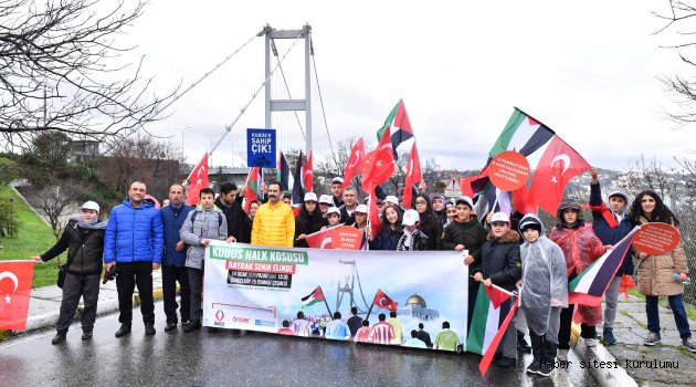KUDÜS HALK KOŞUSUNA ÇENGELKÖY'DE START VERİLDİ
