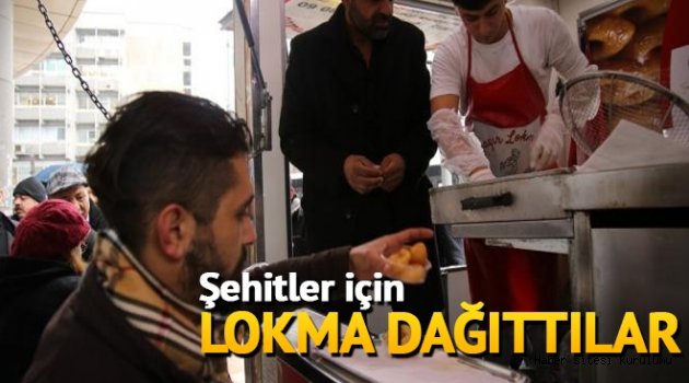 Taksiciler, şehitler için lokma dağıttı