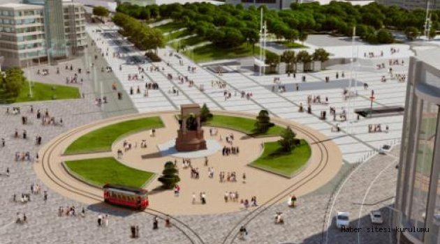 Taksim Meydanı çevre düzenlemesi çalışmaları devam ediyor